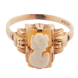 Vintage 10K Yellow Gold Cameo Ring | Women’s | Size 3.75 US | 1.7g